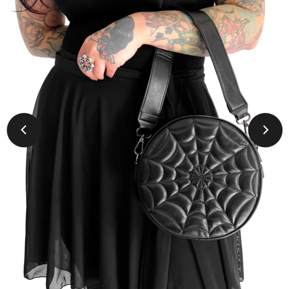 Black crossbody spider Webb purse
